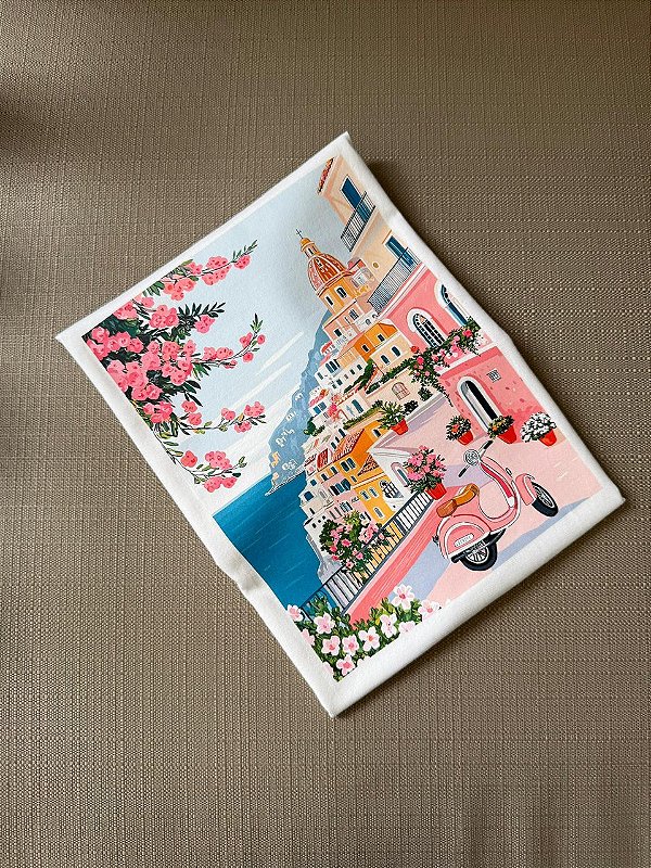 T-SHIRT DTF VESPA E FLORES -  OFF WHITE