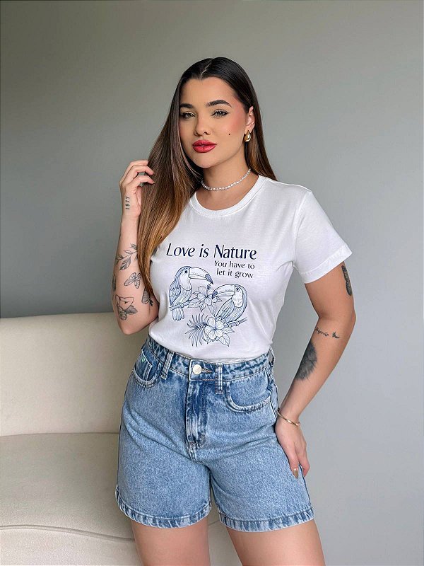 T-SHIRT DTF LOVE IS NATURE - OFF WHITE