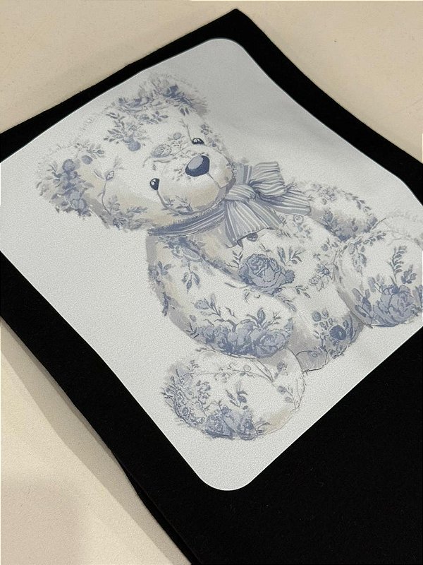 T-SHIRT DTF URSO FLORAL - PRETO