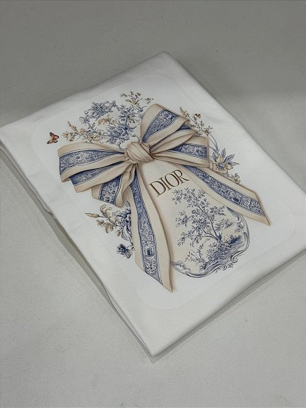 T-SHIRT DTF DIOR LAÇO - OFF WHITE