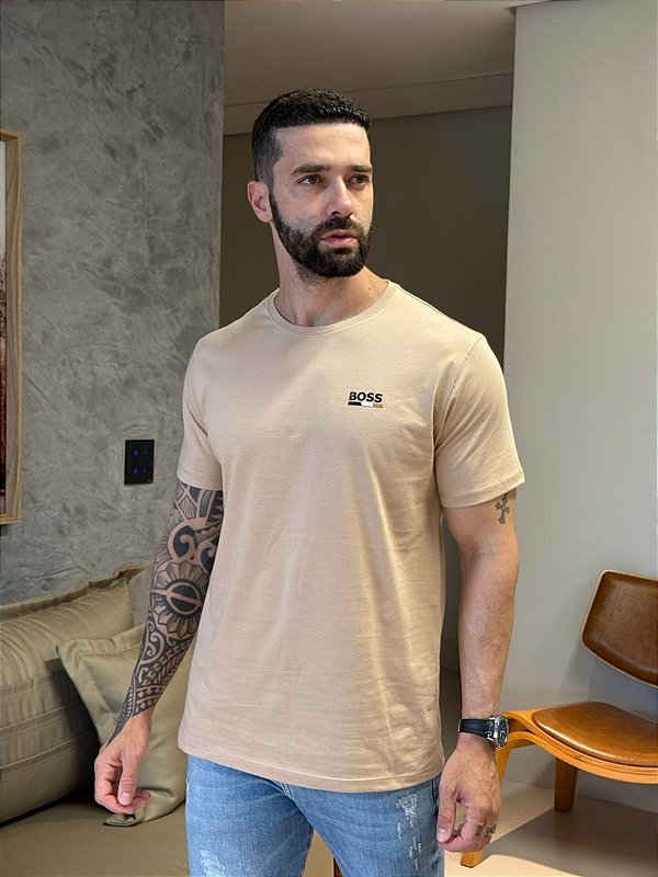 CAMISETA MASCULINA BOSS - BEGE DUNAS
