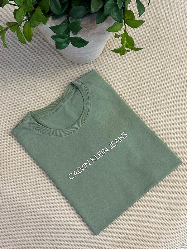 T-SHIRT CALVIN KLEIN JEANS C/GLITTER - VERDE OLIVA