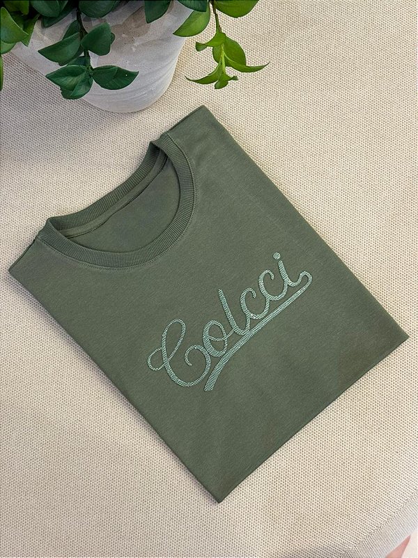 T-SHIRT COLCCI C/GLITTER - FOLHA SECA