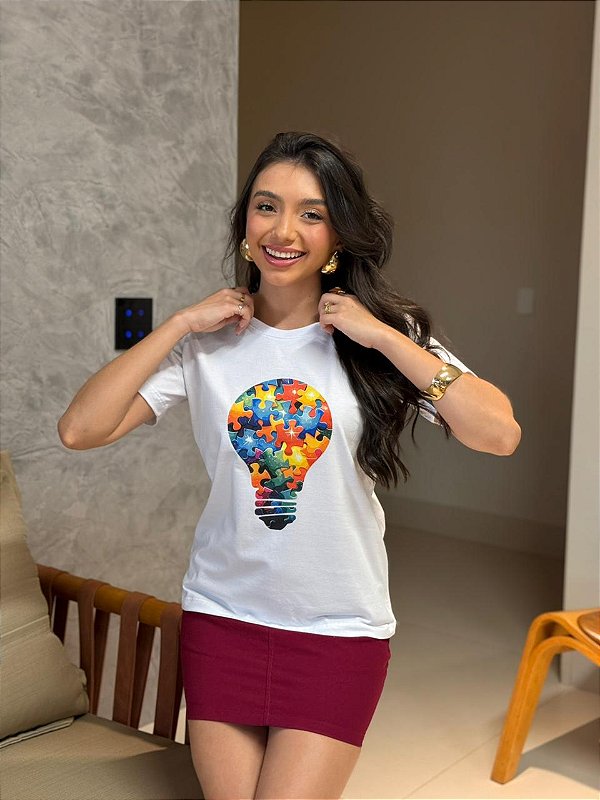 T-SHIRT DTF AUTISMO - BRANCO