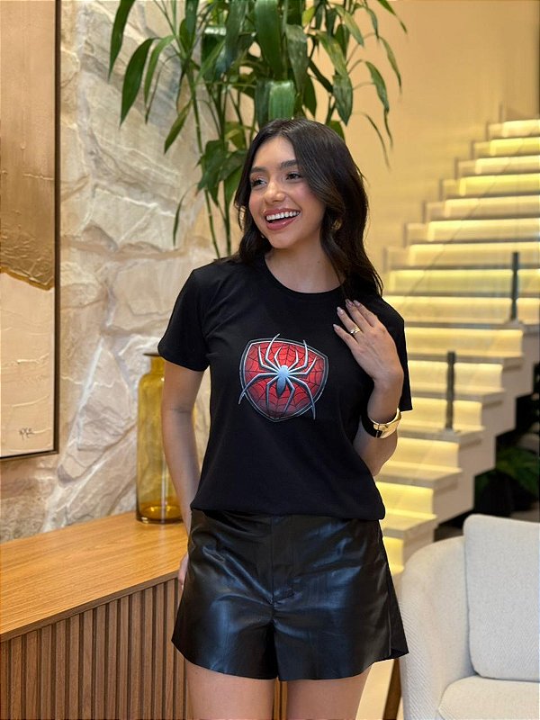 T-SHIRT DTF HOMEM ARANHA - PRETO