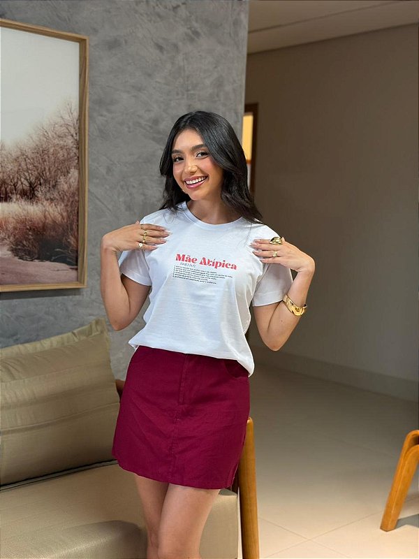 T-SHIRT DTF  MÃE ATIPICA - BRANCO
