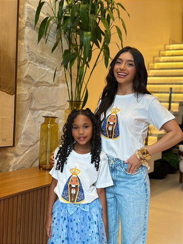 T-SHIRT DTF NOSSA SENHORA APARECIDA CARTOONE - OFF WHITE