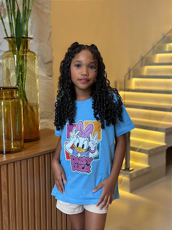 T-SHIRT INFANTIL DTF DAISY DUCK - AZUL JEANS