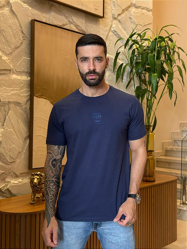 CAMISETA MASCULINA ELLUS - AZUL MARINHO
