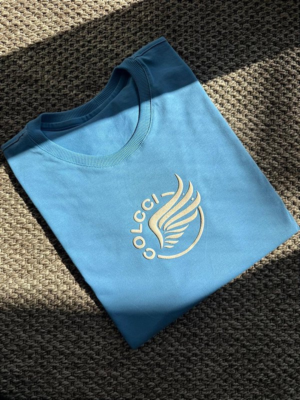 T-SHIRT COLCCI PUF C/ GLITER - AZUL JEANS
