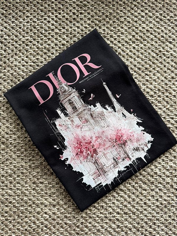T-SHIRT DTF DIOR PARIS - PRETO