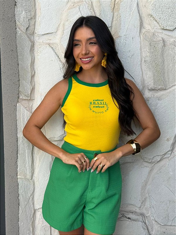 REGATA CANELADA COLCCI BRASIL COLCCI - AMARELO
