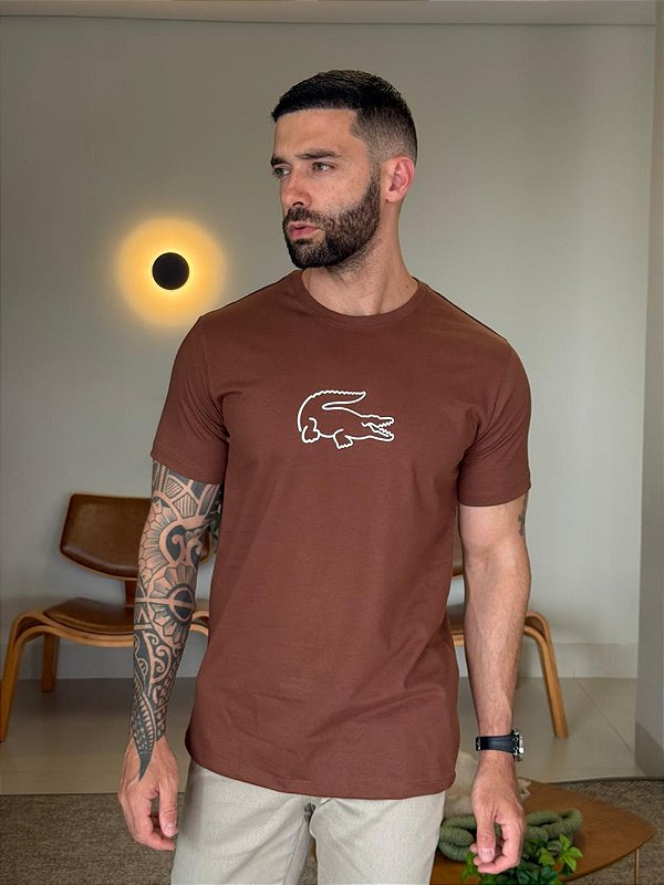CAMISETA MASCULINA LACOSTE - MARROM