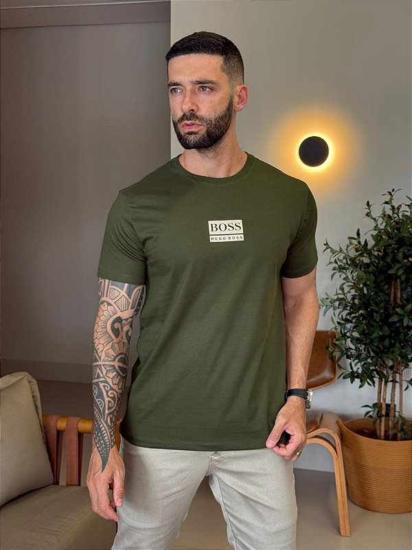 CAMISETA MASCULINA BOSS HUGO BOSS - VERDE MILITAR