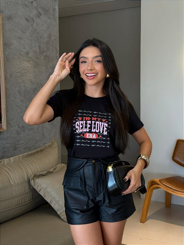 T-SHIRT DTF IN MY SELF LOVE - PRETO