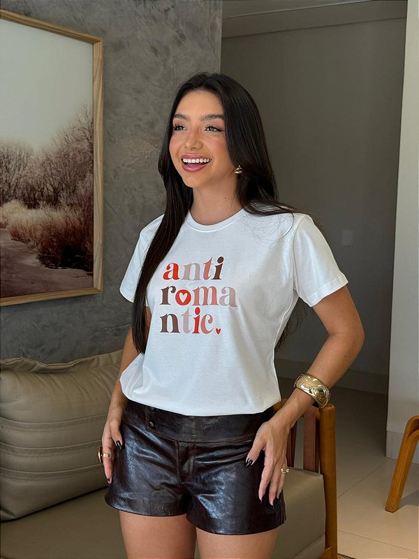 T-SHIRT DTF ANTI ROMANTIC - OFF WHITE