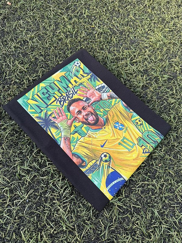 CAMISETA MASCULINA DTF NEYMAR BRASIL - PRETO