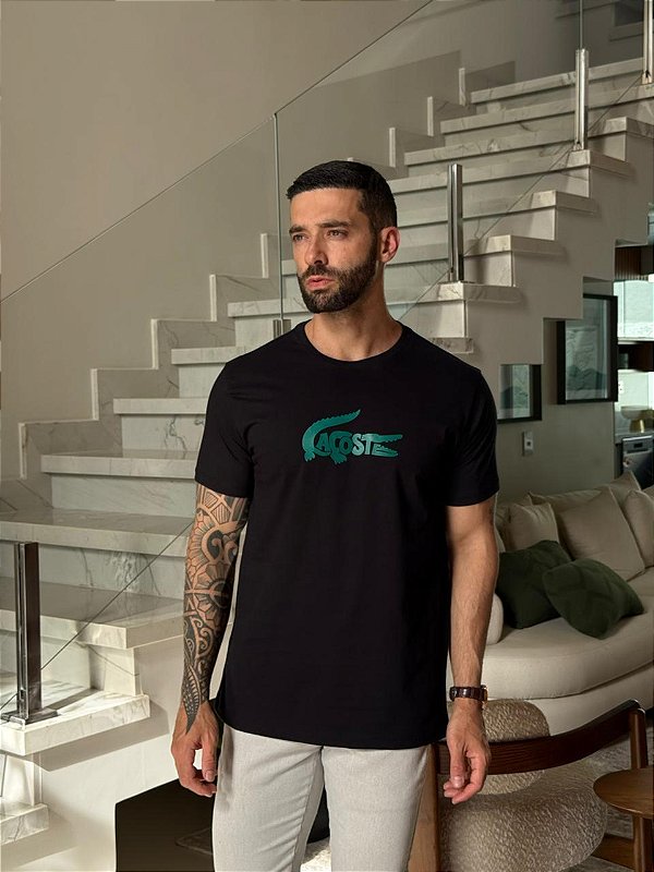 CAMISETA MASCULINA LACOSTE - PRETO