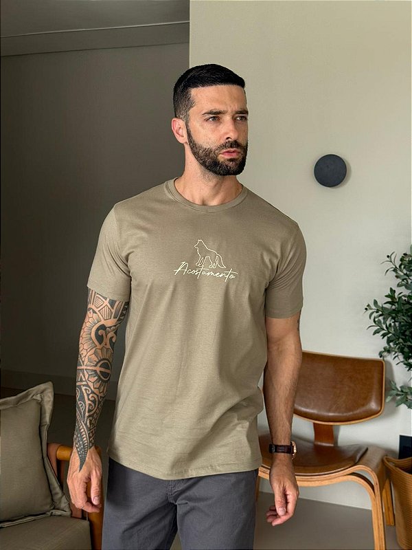 CAMISETA MASCULINA ACOSTAMENTO - VERDE DUSKY