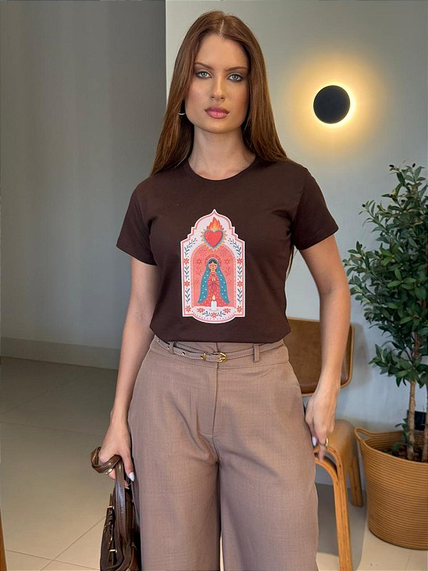T-SHIRT DTF ORÁTORIO NOSSA SENHORA - MARROM EXPRESSO