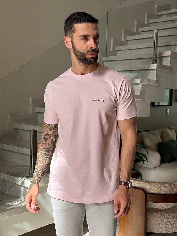 CAMISETA MASCULINA ARAMIS - ROSA ROMANTIC