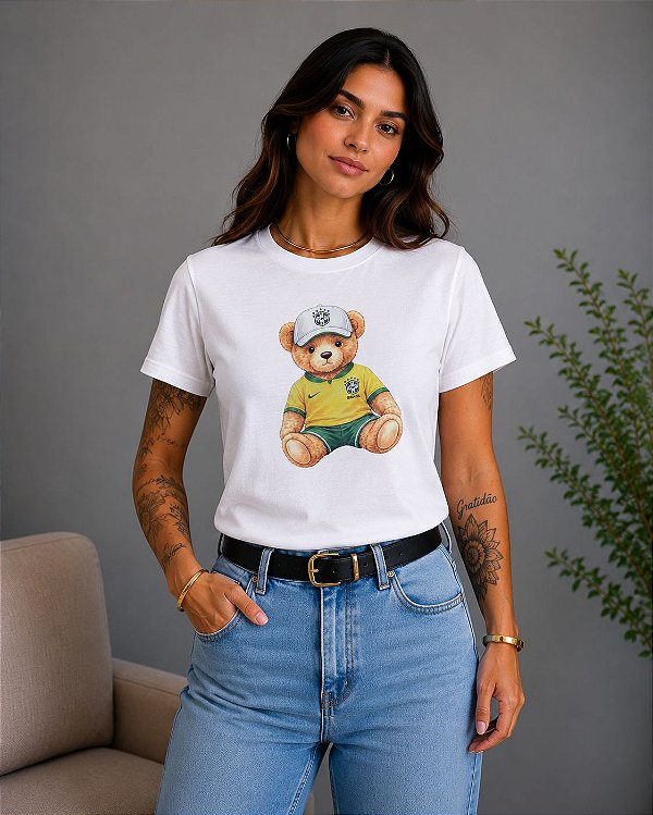 T-SHIRT DTF URSO BRASIL - OFF WHITE