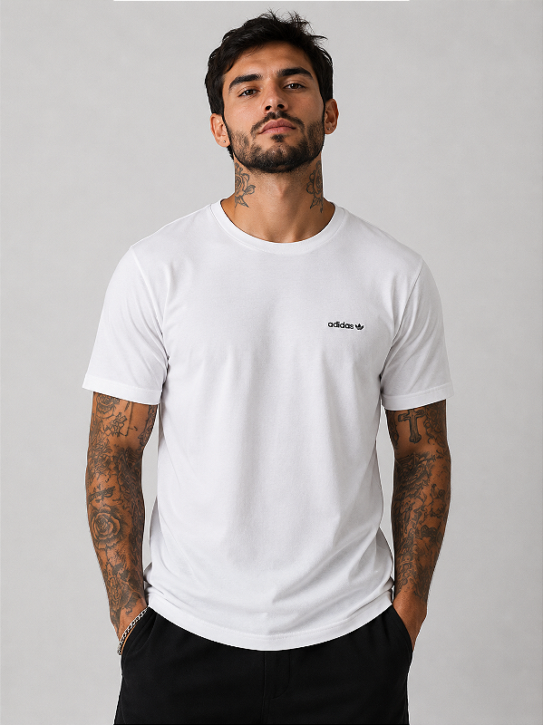 CAMISETA MASCULINA ADIDAS BASIC - BRANCO
