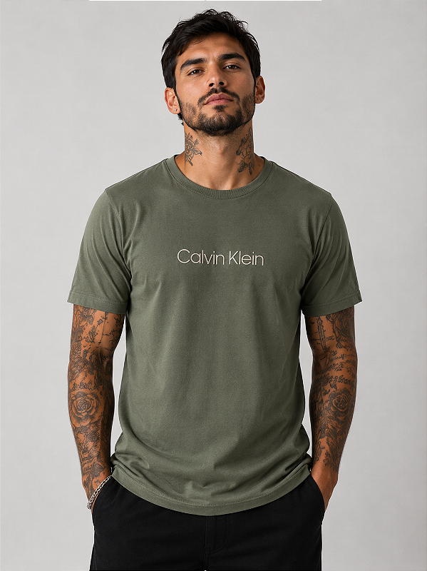 CAMISETA MASCULINA CALVIN KLEIN - FOLHA SECA