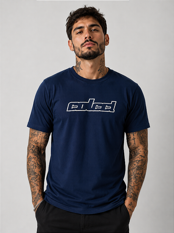 CAMISETA MASCULINA COLCCI PUFF - AZUL MARINHO