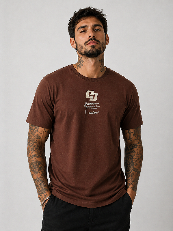 CAMISETA MASCULINA COLCCI EVERYDAY - MARROM