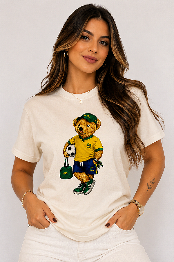 T-SHIRT DTF URSO JOGADOR - OFF WHITE