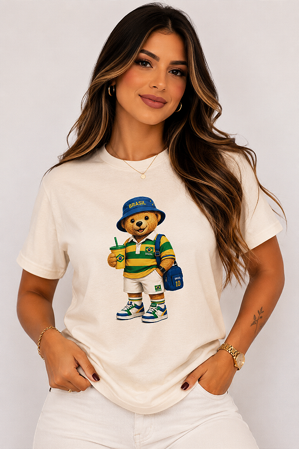 T-SHIRT DTF URSO BRASIL CORE - OFF WHITE