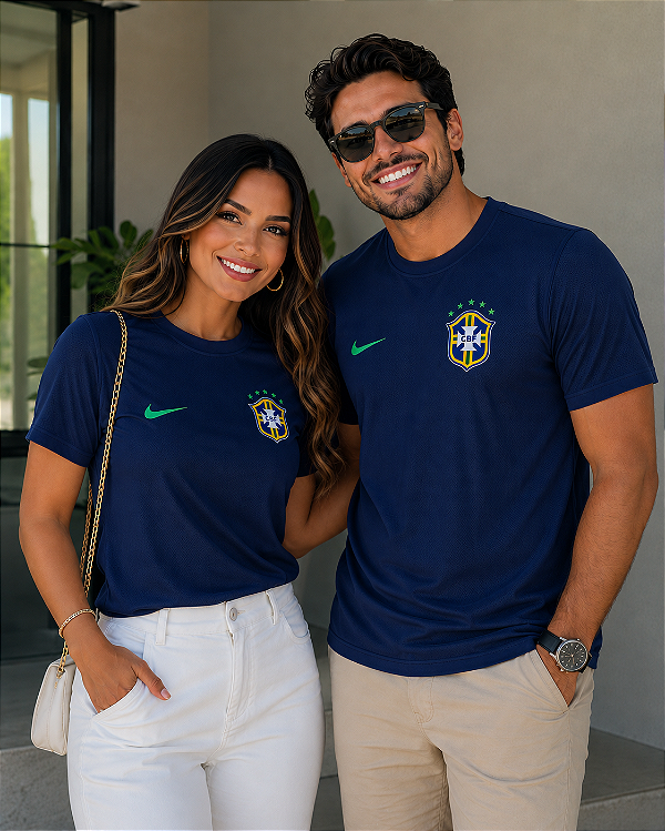 CAMISETA DRY FIT BRASIL UNISSEX - AZUL MARINHO