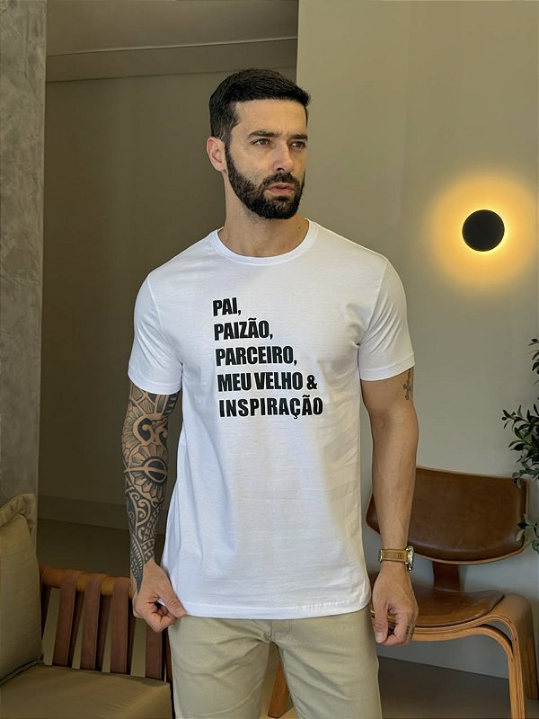 CAMISETA MASCULINA DTF PAI, PAIZÃO - BRANCO