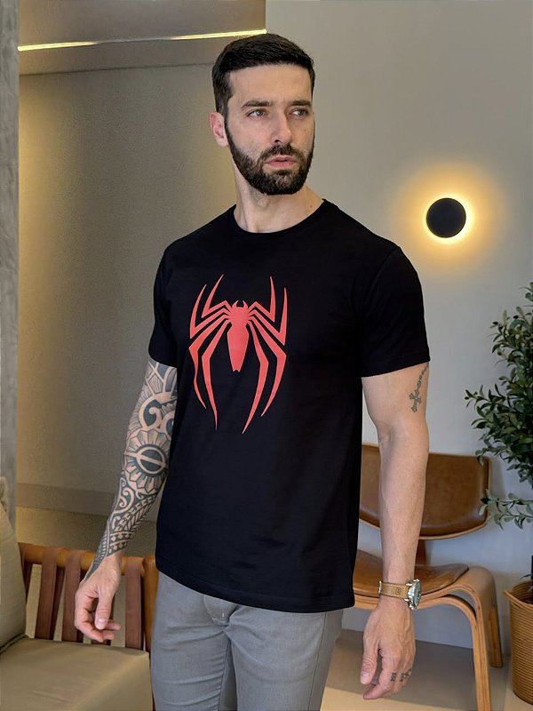 CAMISETA MASCULINA DTF SPIDER MAN - PRETO
