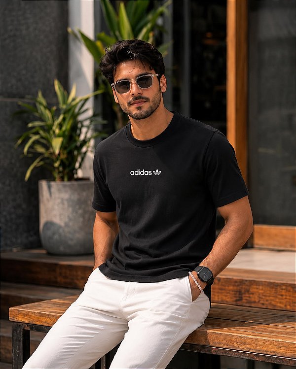 CAMISETA MASCULINA ADIDAS BASIC - PRETO