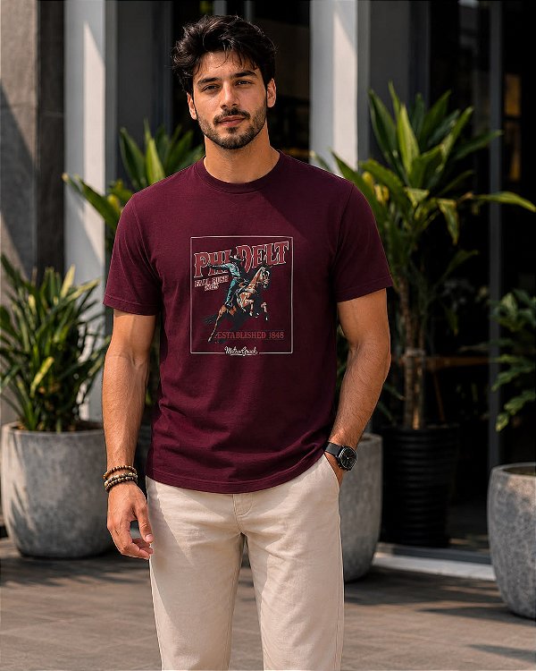 CAMISETA MASCULINA DTF PHI DELT - BORDO