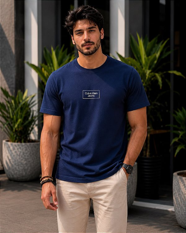 CAMISETA MASCULINA DTF CALVIN KLEIN JEANS - AZUL MARINHO