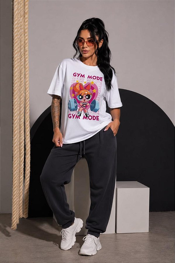 MAX TEE DTF GYM MODE FLORZINHA - OFF WHITE