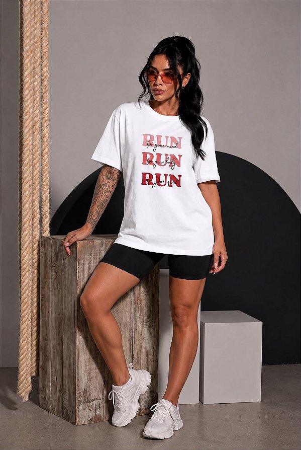 MAX TEE DTF RUN FOR YOUR MIND - BRANCO