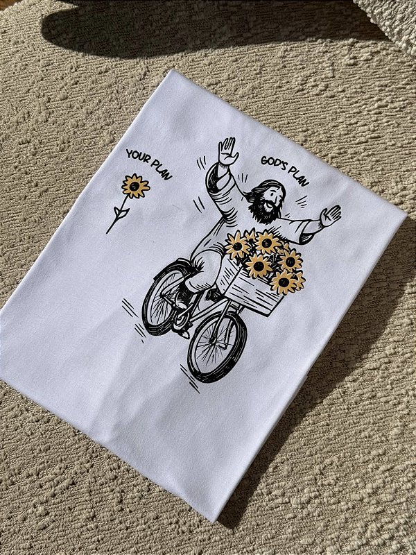 T-SHIRT DTF YOUR PLAN, GOD'S PLAN - BRANCO