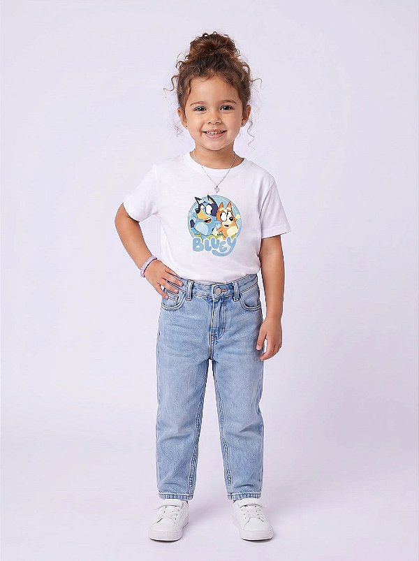 T-SHIRT INFANTIL DTF BLUEY - BRANCO
