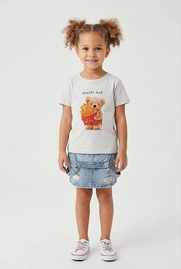 T-SHIRT INFANTIL DTF THANKS GOD - OFF WHTE