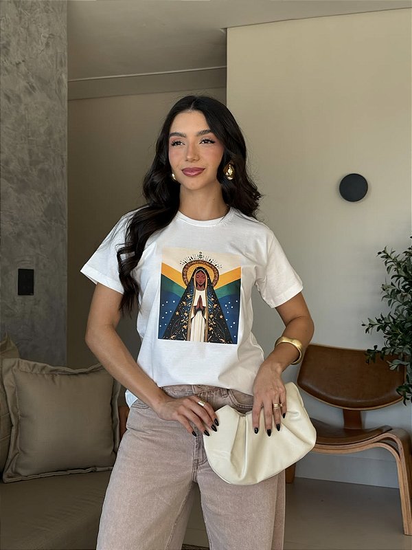 T-SHIRT DTF NOSSA SENHORA PADROEIRA DO BRASIL - OFF WHITE