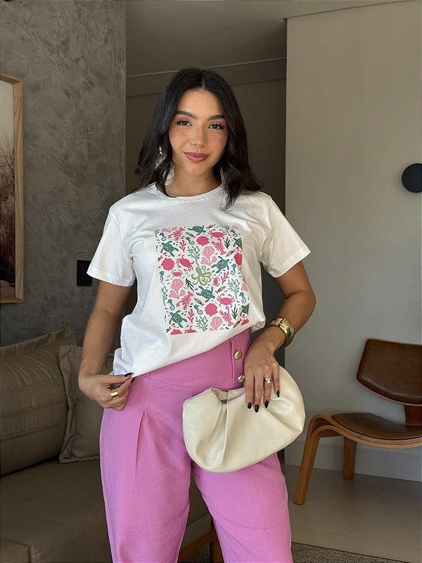 T-SHIRT DTF MOSAICO TARTARUGAS - OFF WHITE