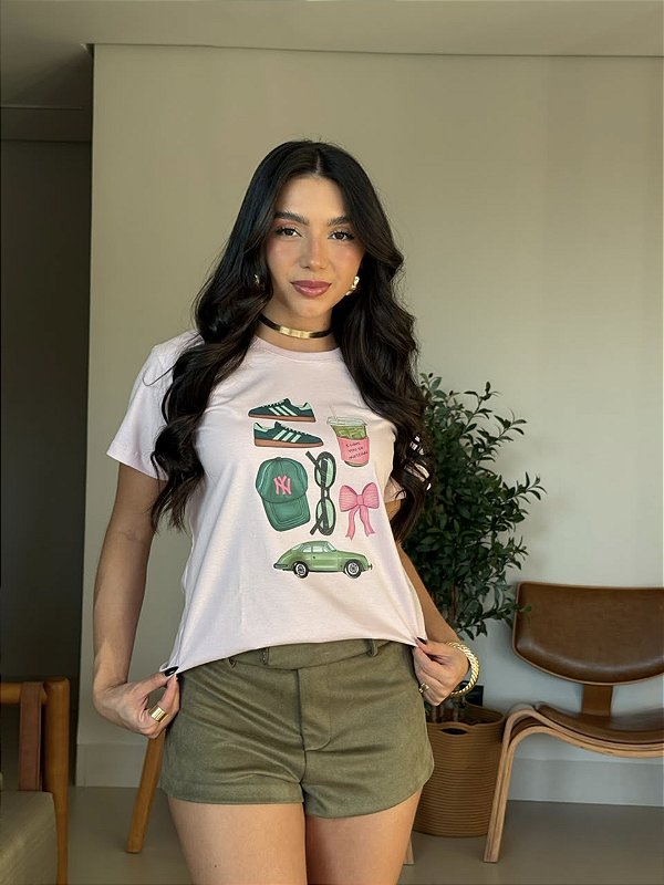 T-SHIRT DTF PATY GIRL NY - ROSA ROMANTIC