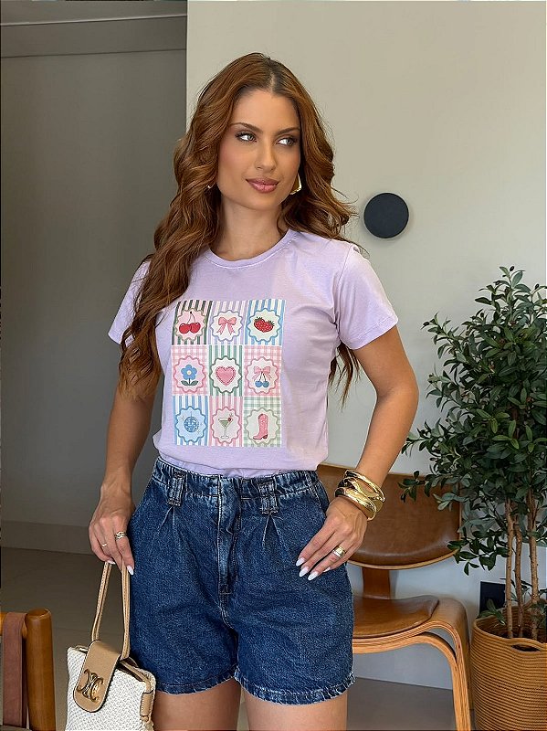 T-SHIRT DTF MOSAICO IT GIRL - LILÁS
