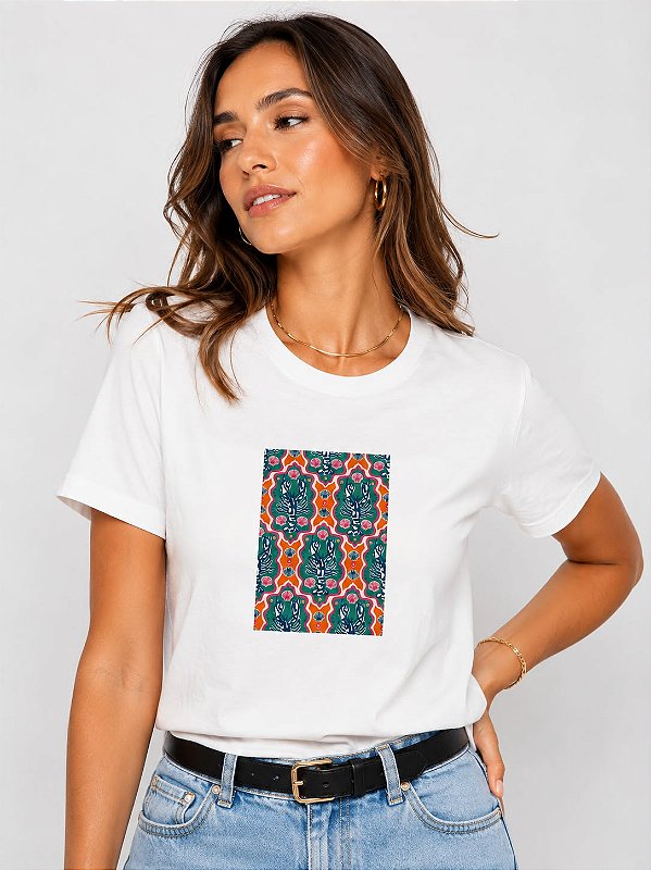 T-SHIRT DTF MOSAICO DE LAGOSTAS - OFF WHITE