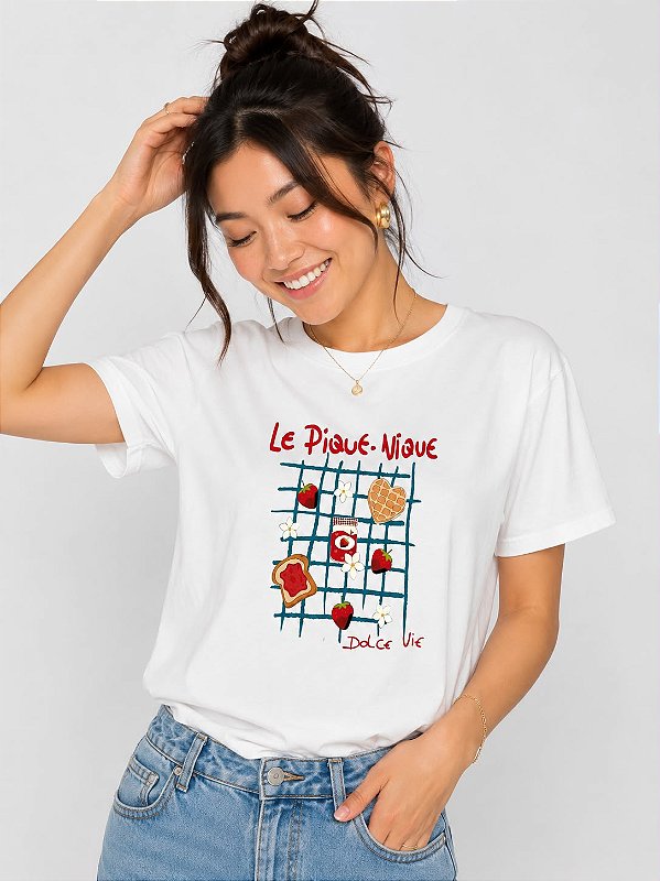 T-SHIRT DTF LE PIQUE NIQUE - BRANCO