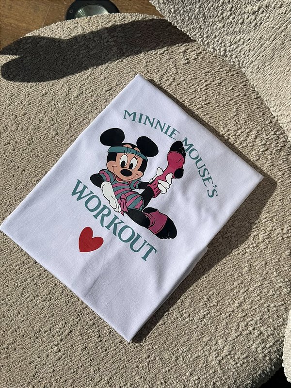 T-SHIRT DTF MINNIE MOUSE´S WORKOUT - BRANCO